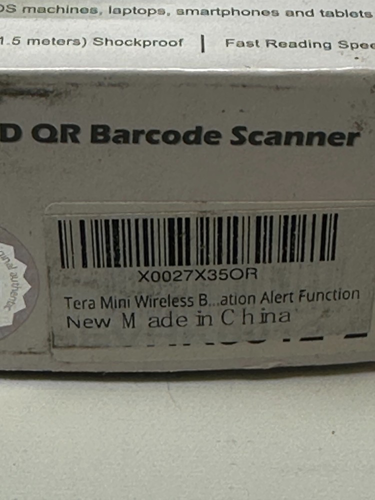Tera X0027X350R Wireless Bar Code Scanner Mini Black - New Fast Ship