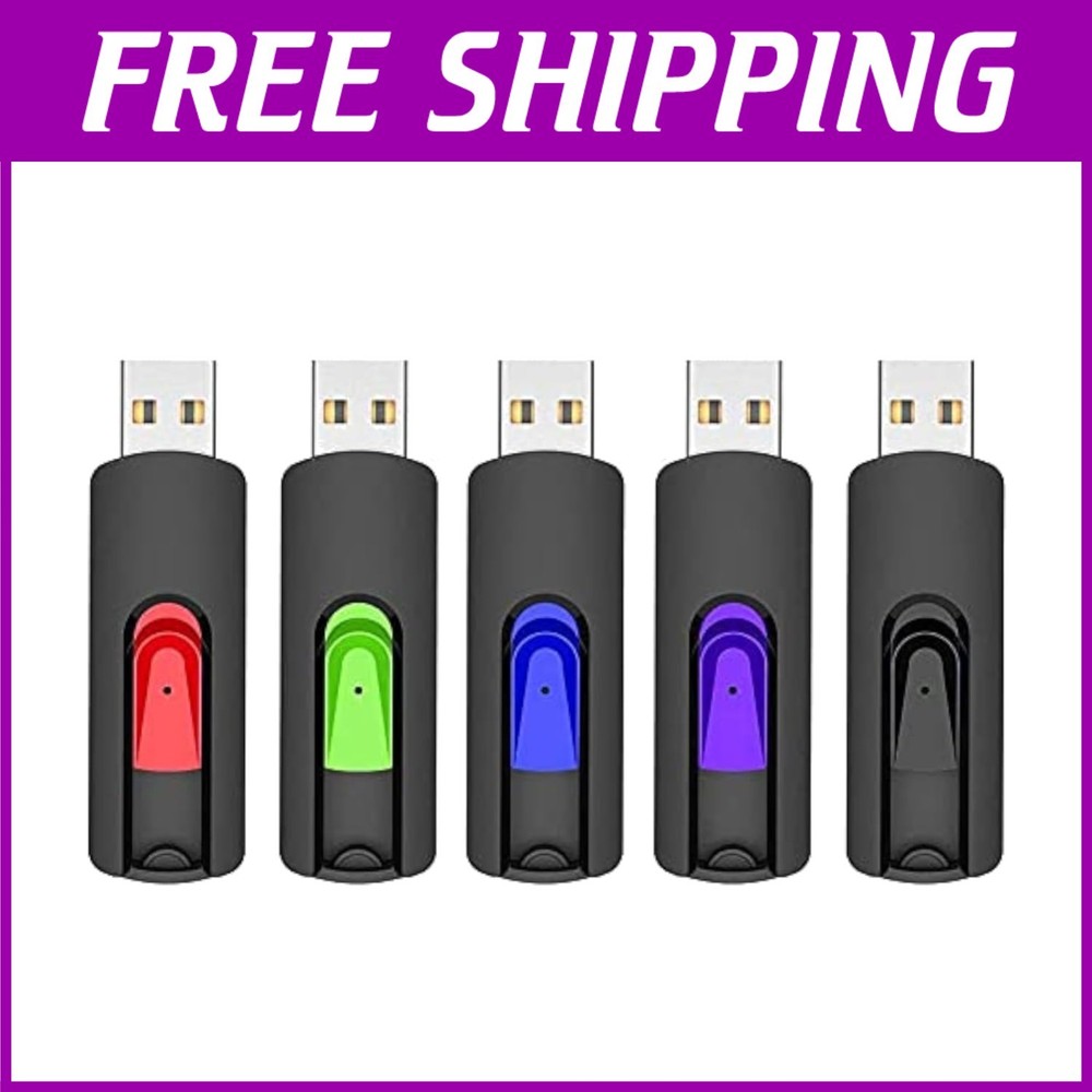 USB 2.0 Memory Stick 5 Pack - Colorful Storage Solution