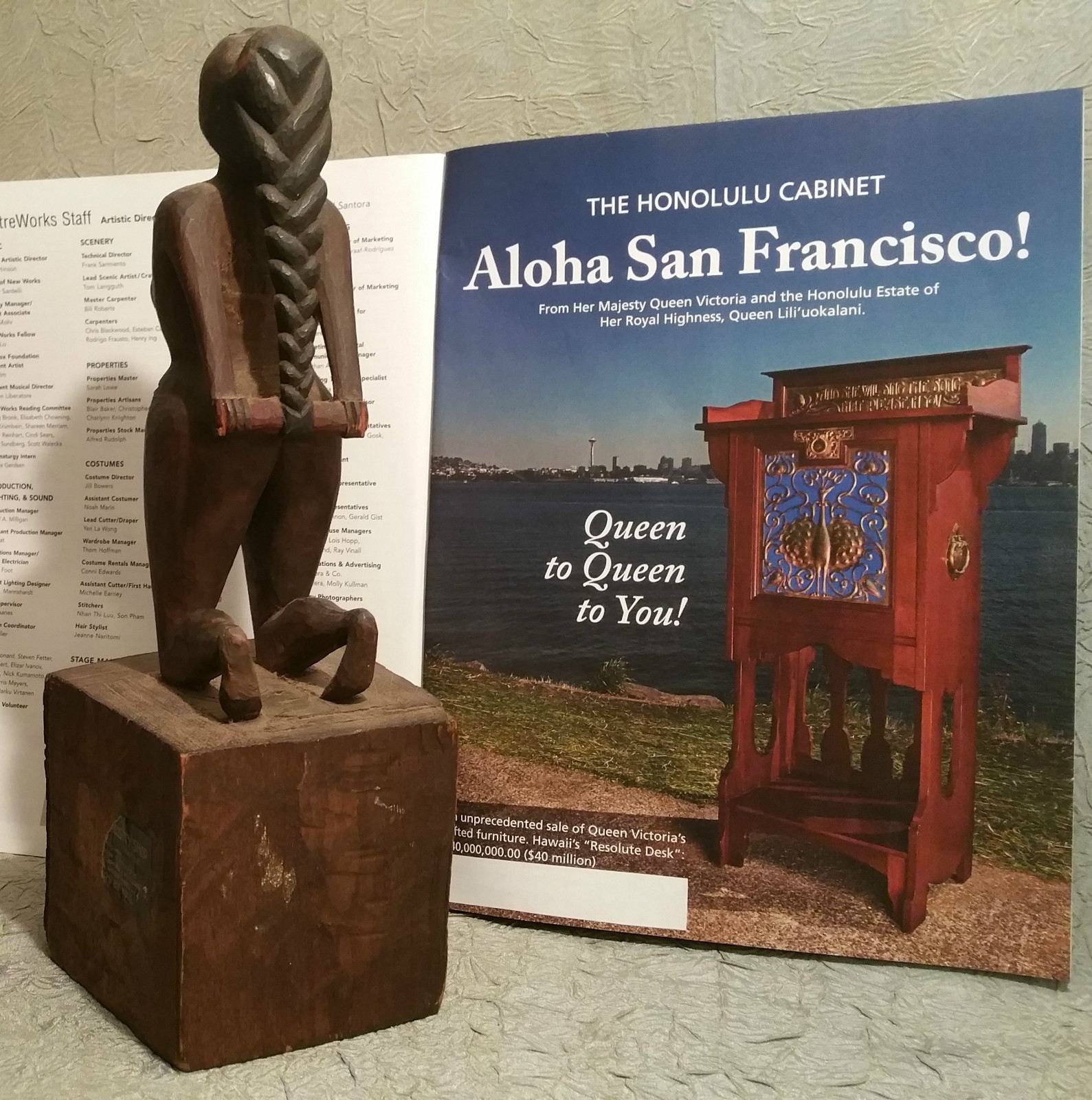 YE OLDE CURIOSITY SHOP antique seattle alaska pacific wood vtg tiki totem pole