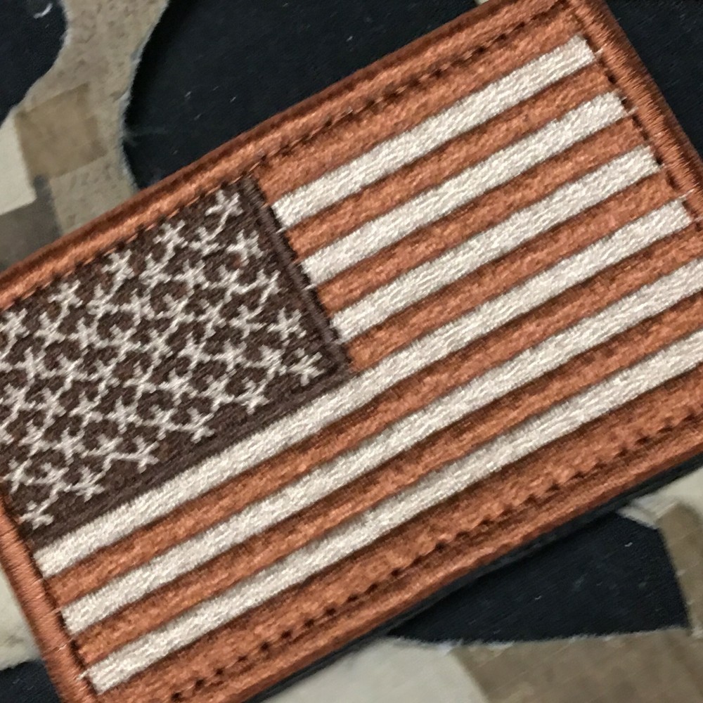 NEW Warrior Morale Patch - US Flag - Tan/Brown