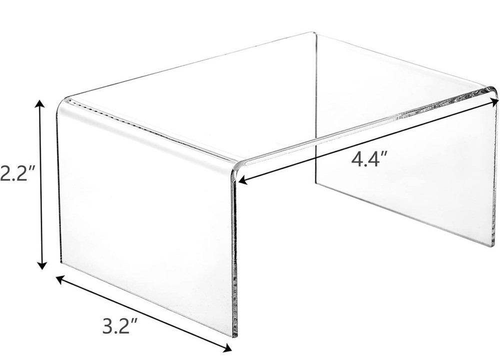 16 Pack Clear Acrylic Display Risers, 4.4" x 3.2" x 2.2" Display Stand