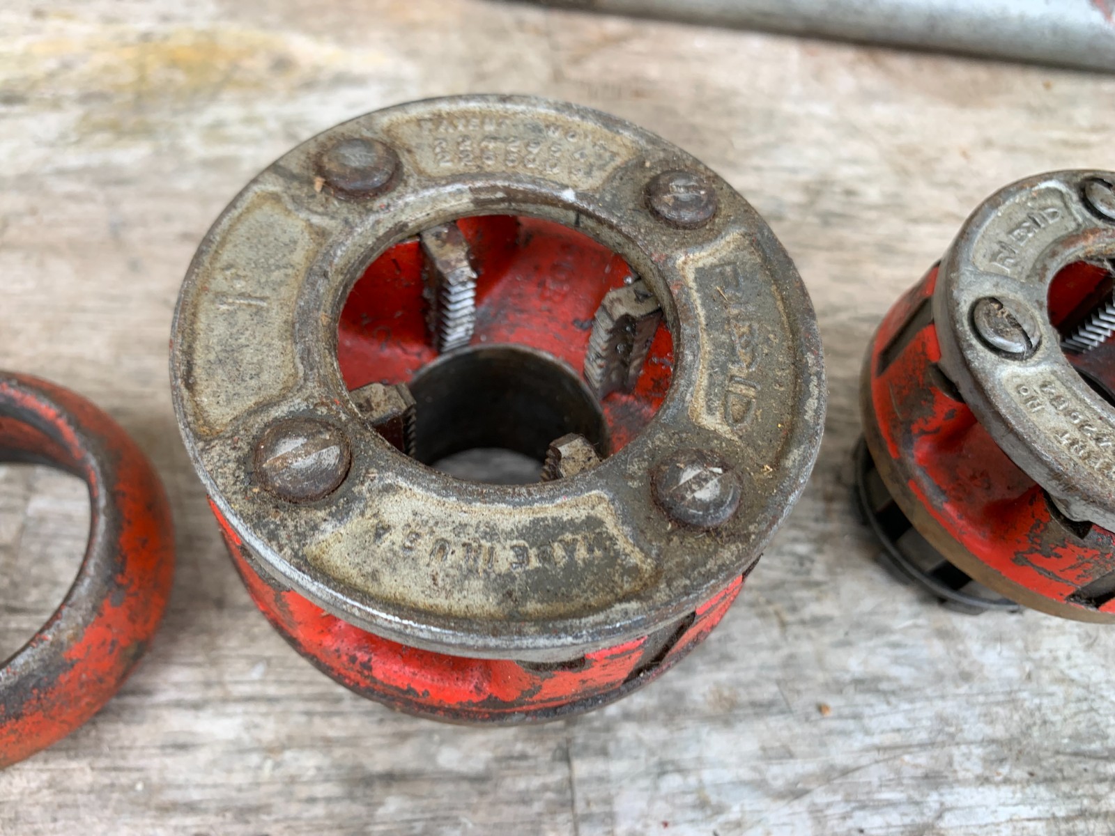 Ridgid 00-R 6 Pc VTG Pipe Threader Kit Ratchetting Die Head 3/8- 1" USA Made