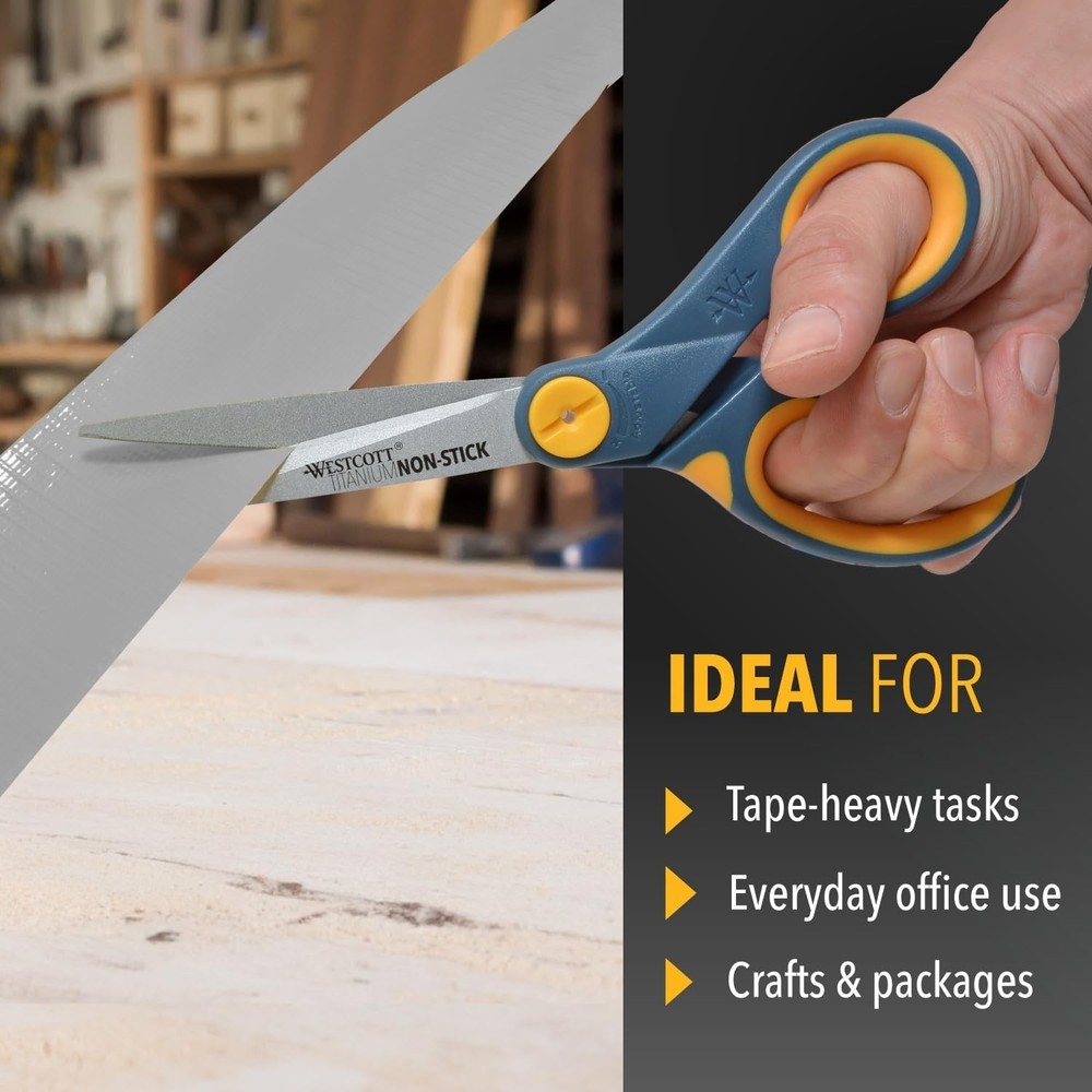 Titanium Glide Adjust Scissors - 6-Pack Grey/Yellow