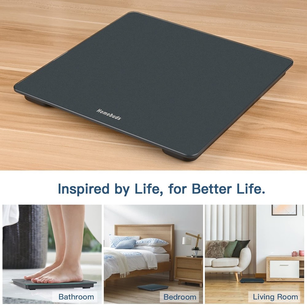 Step-On Bathroom Scale with Backlit Display - 400lb Capacity, Lightweight Design