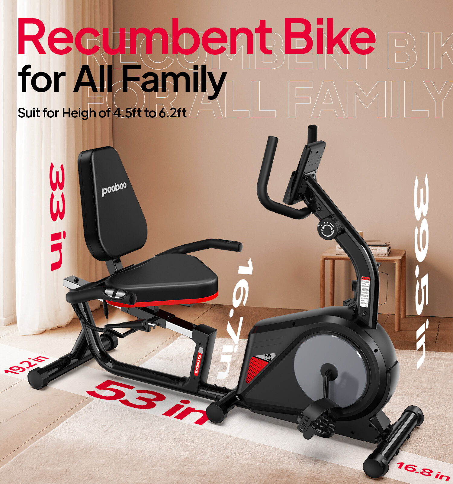 Indoor Stationary Recumbent Exercise Bike Bicycle Cycling Fitness Workout Bike