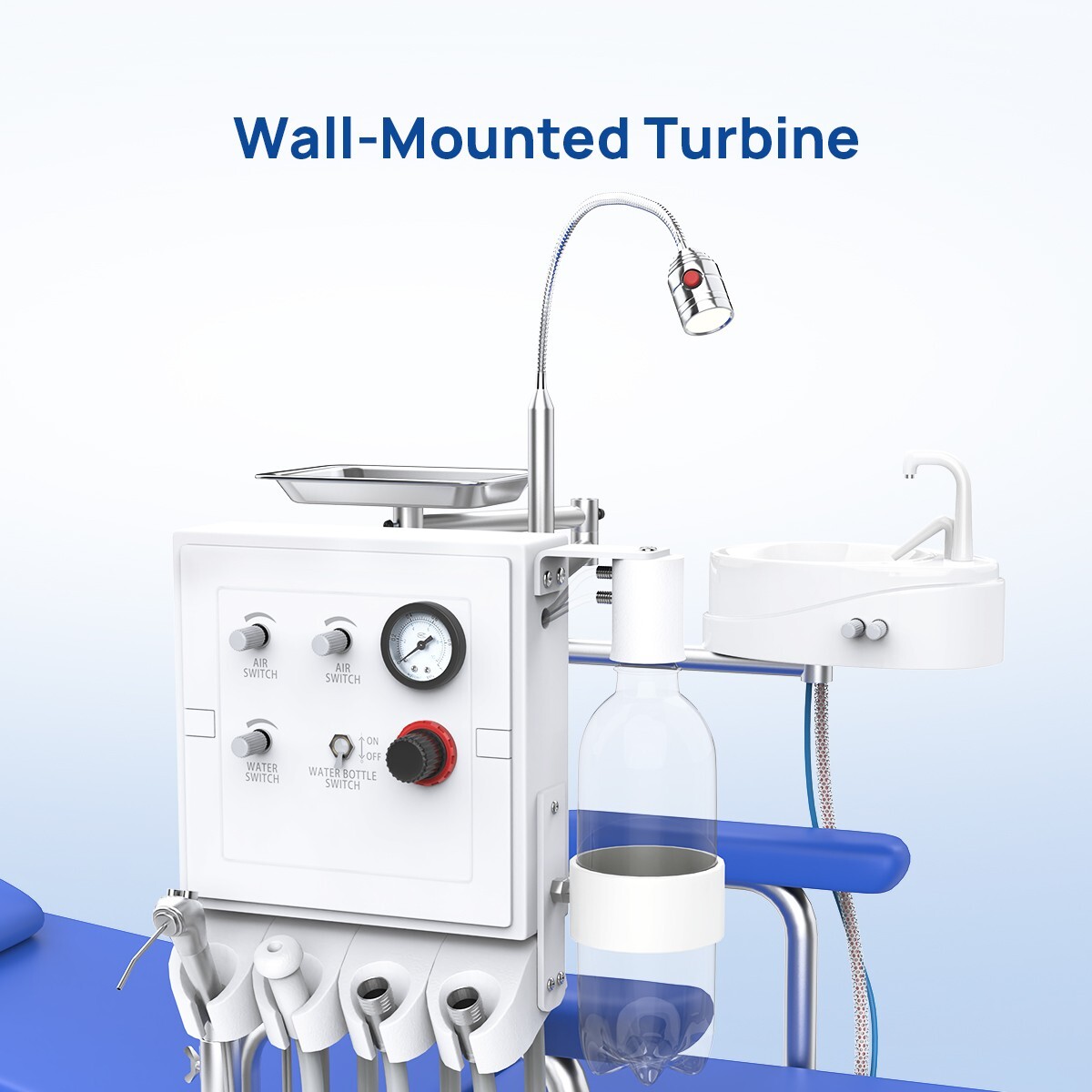 Dental Mobile Portable Chair LED Light Folding Chair +Air Turbine Unit Steel