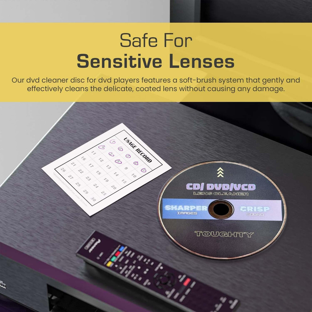 CD Disc Cleaner Lens Solution for CD Player, DVD Player & VCD – Safe Brush Clean