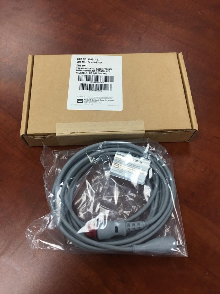 HP Transpac IV 15ft Reusable Cable for Disposable Transducer