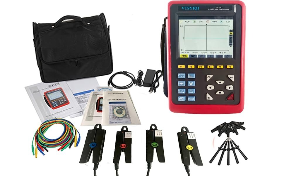 Energy Quality Meter Analyzer with Current 10mA~10A Transient Record 150 Groups