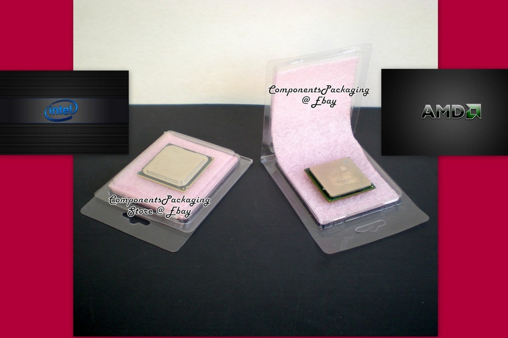 AMD CPU Clamshell Case + Anti Static Foam for Skt AM4 AM3 AM2 Processor Qty 100