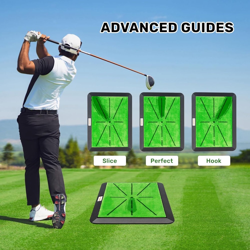 Golf Hitting Mats Training Equipment, Golf Practice Mat with Instant Swing Path