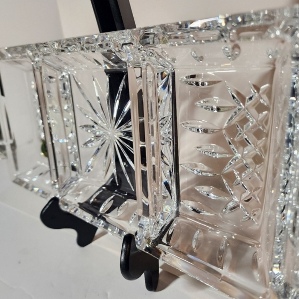 Waterford Crystal Lismore Rectangular 3 Part Tray with Handles