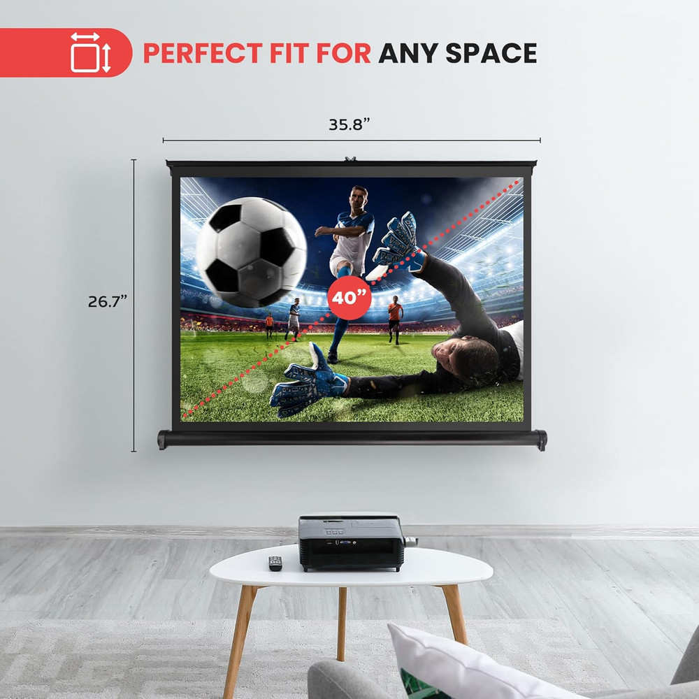 Portable Projector Screen - Mobile Projection Screen Stand, Lightweight Carry &