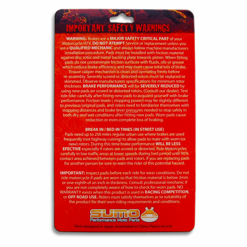 Front + Rear Brake Pads for Can Am Outlander 450 570 650 850 1000 [2017-2022]