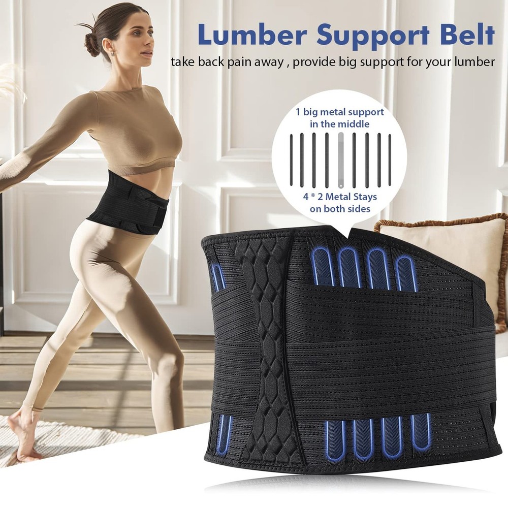 Lumbar Support Belt Lower Back Brace for Lifting, Herniated Disc, Sciatica, P...
