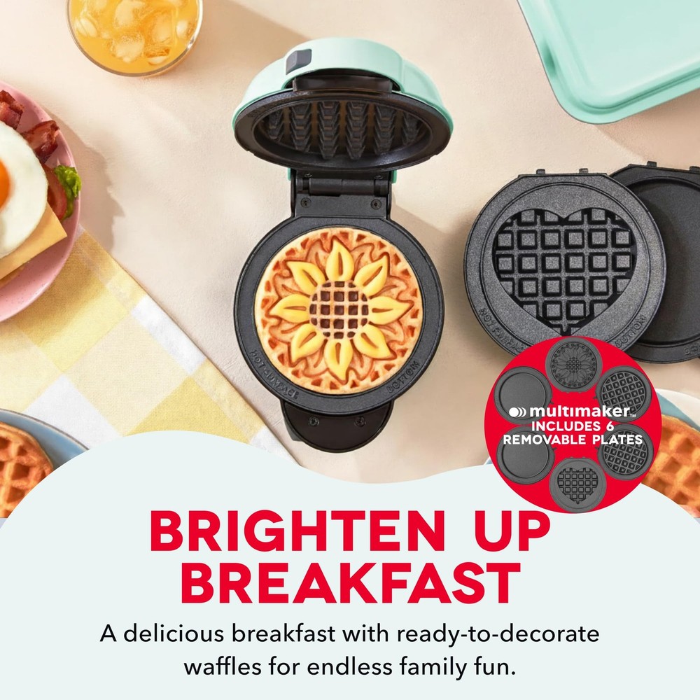 Dash MultiMaker® Mini Maker System - Compact Waffle Maker for Family Breakfasts