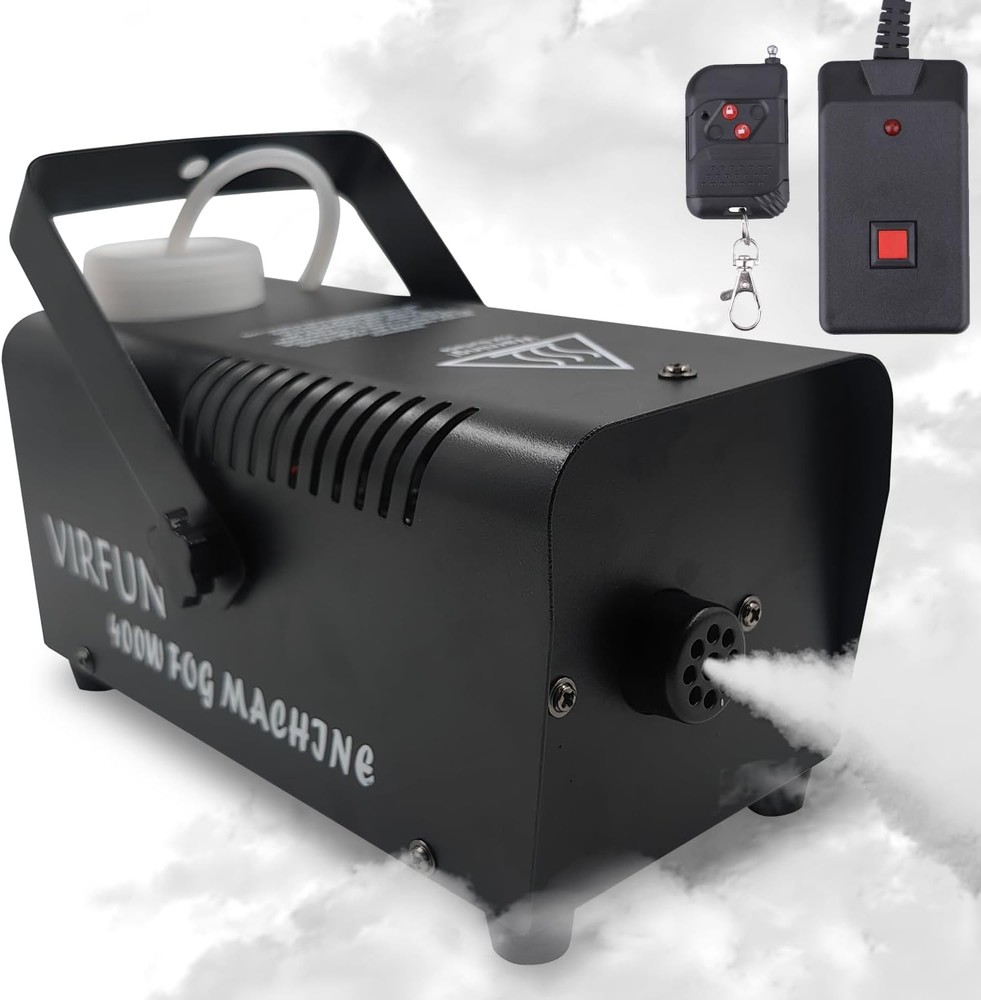 Fog Machine, Smoke Machine with Wireless&Wired Remote Control for Halloween, Par