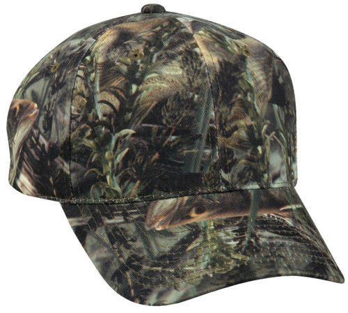 FISHOUFLAGE BASS FISHING CAP CAMO HAT ADJUSTABLE SIZE NEW