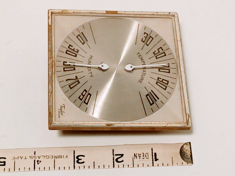 Vintage Temperature Humidity Meter Taylor Canada Square Plastic