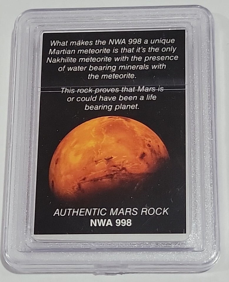 Rock from Mars with Display Case Slabbed for Protection - MD