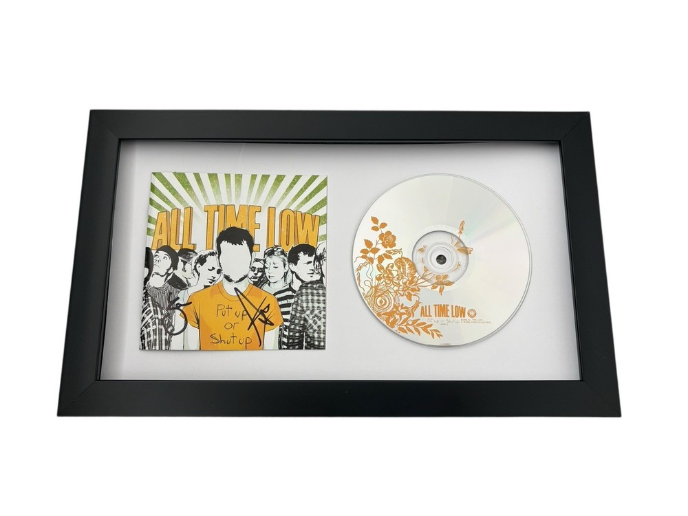 ALL TIME LOW SIGNED AUTOGRAPH x2 PUT UP OR SHUT UP FRAMED CD ALEX +1 w/ PROOF