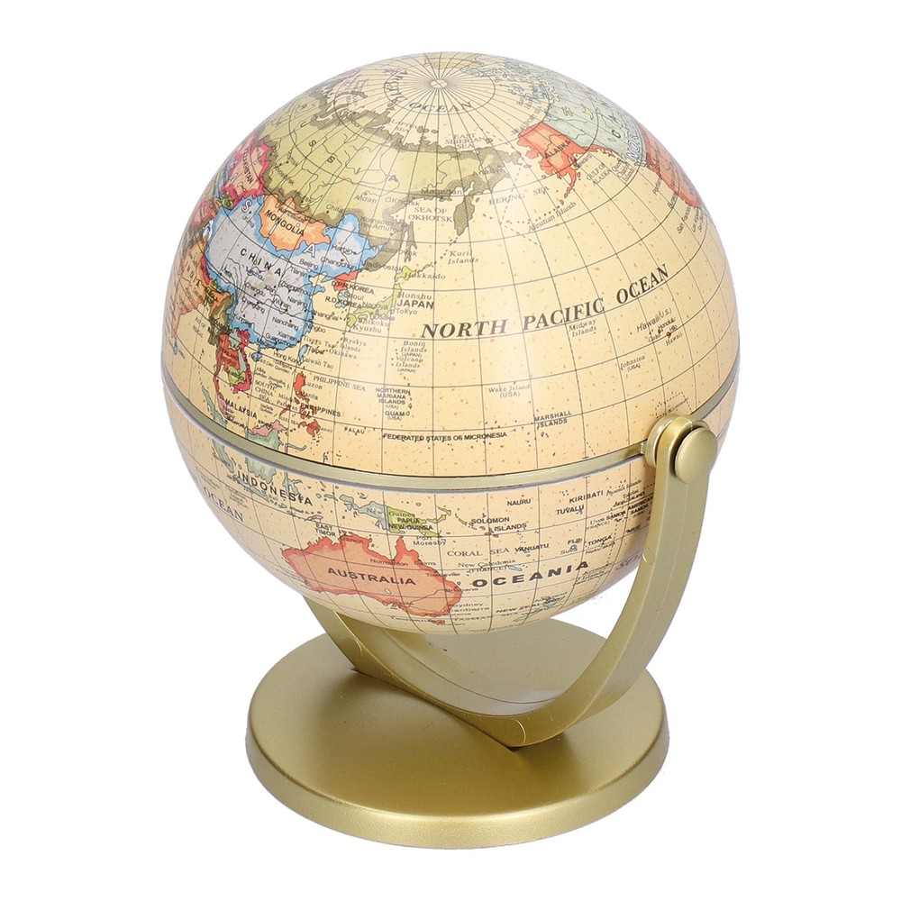 Mini World Map Globe English Edition Desktop Rotating Earth Geography Globe WT
