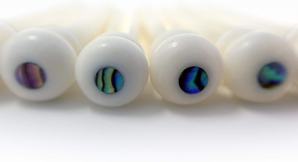 Slotted Pure Bone Bridge Pins with Abalone Dot for 6 & 12 String Guitars