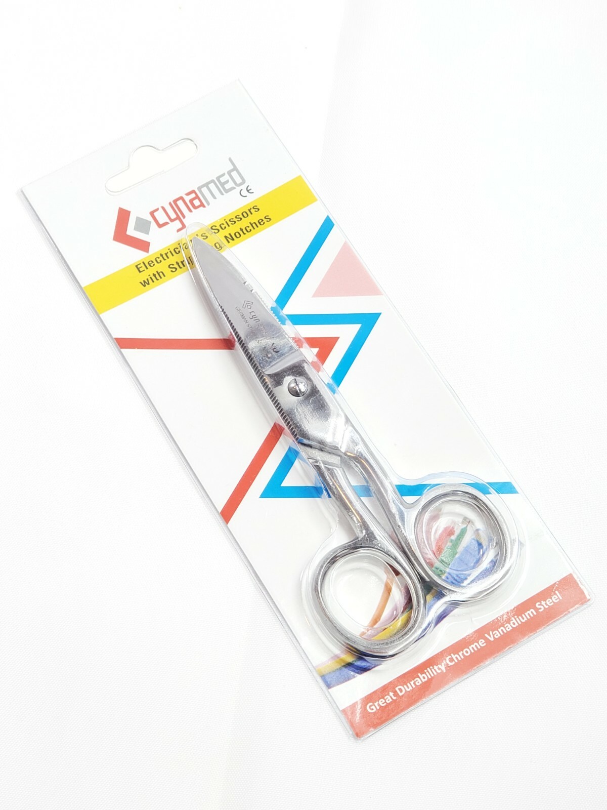 Multi-Purpose Electrician Red Scissors 5.25" Cutting Stripping Wires Instruments