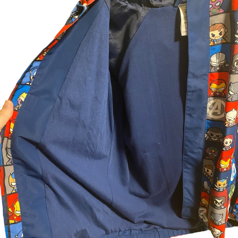 RARE Disney Store Marvel Avengers Packable Raincoat 9/10 Jacket Coat Backpack