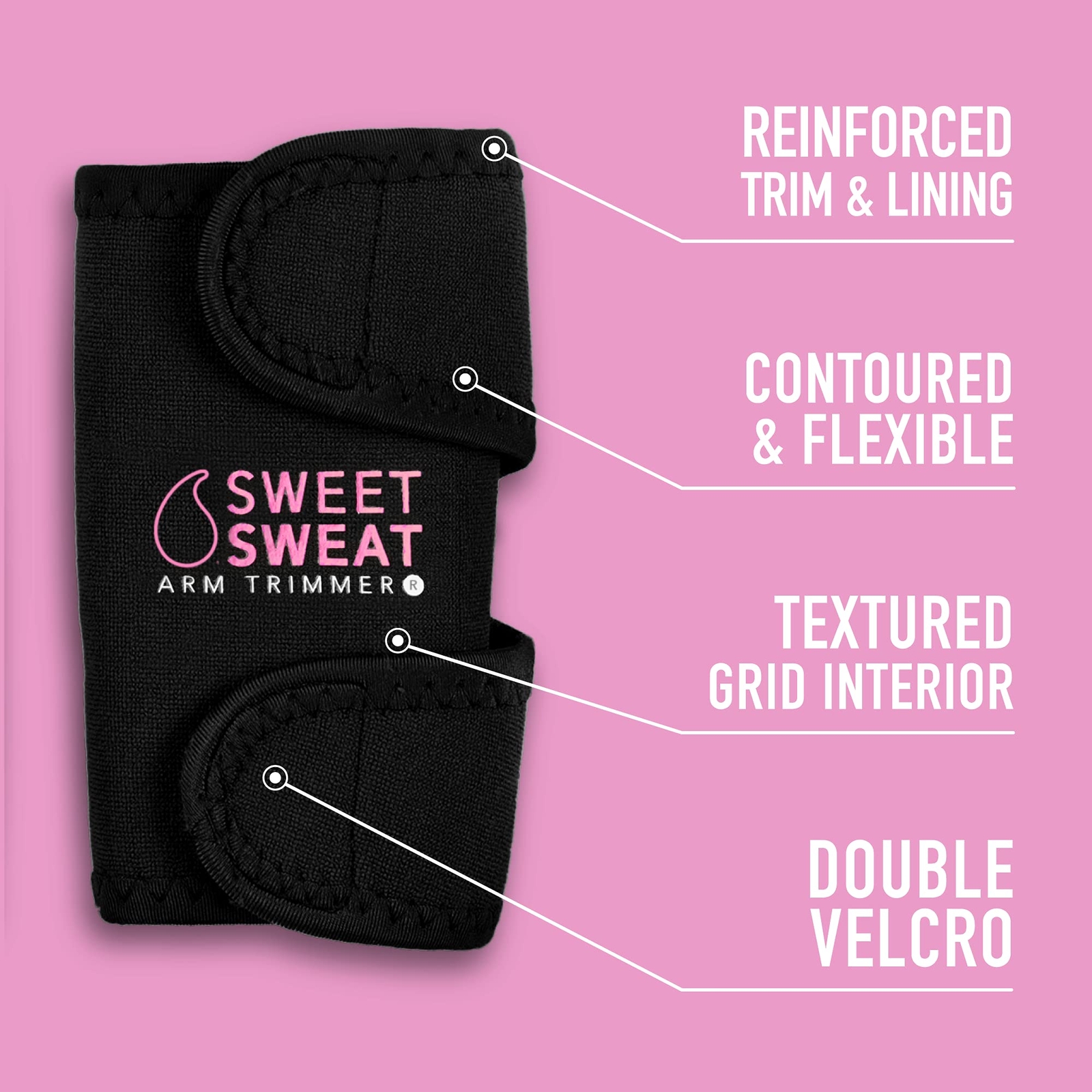 Sweet Sweat Arm Trimmer for Men & Women - Includes Mesh Carrying Bag (Pink, L)