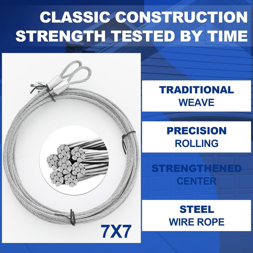 Garage Door Torsion Spring Kit 7ft Conversion Set Cables Drums Hardware