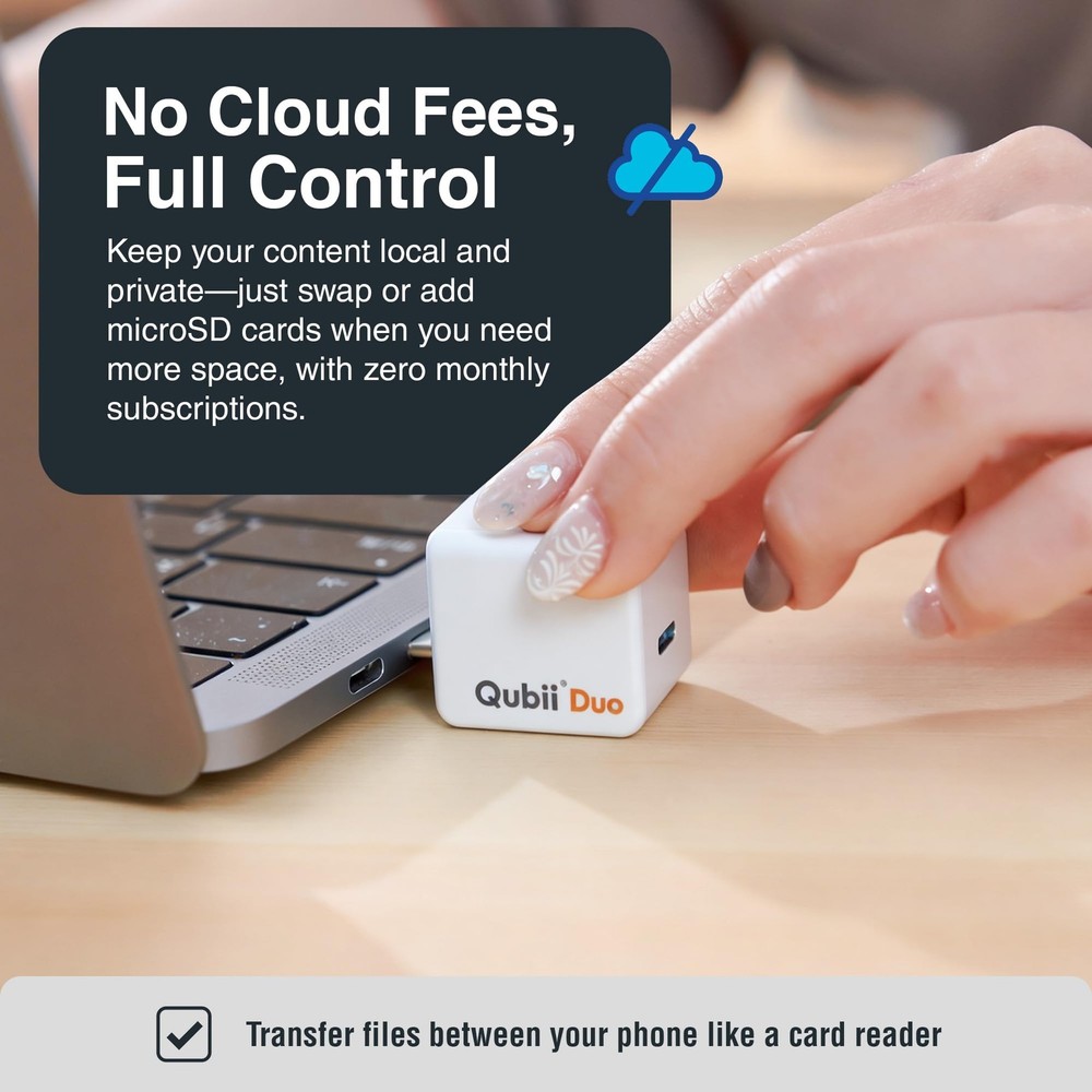 Qubii Duo USB-C Auto Backup Stick & 128GB MicroSD Bundle | Subscription-Free ...