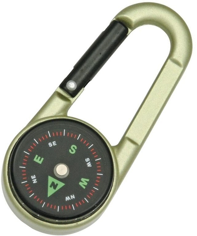 Explorer Carabiner Compass/Thermometer Fahrenheit & Celsius Bronze/Synthetic