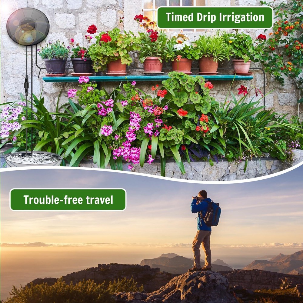 Solar Automatic Irrigation System , Drip Irrigation Kit for Outdoor/Indoor Decor