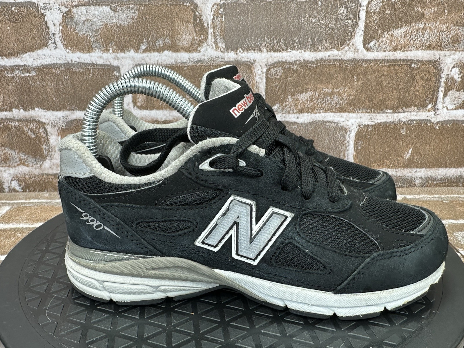 New Balance 990v3 Black Silver Running Shoes Sneakers PC990BS3 Boys Youth Size 1
