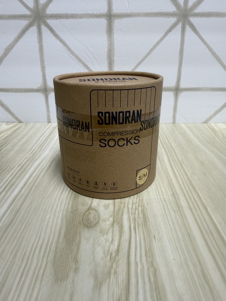 Sonoran Compression Socks 2Pair Small BLK/GREY Running and Athletic Socks