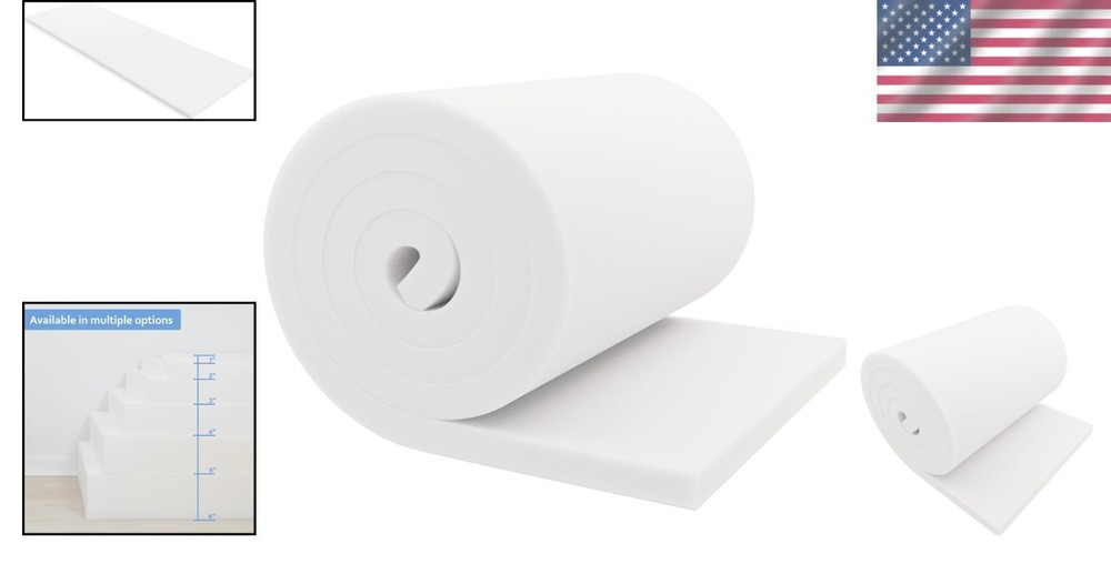 Solid Rectangular Foam Cushion 1x24x72 - Perfect for Home & Commercial Use