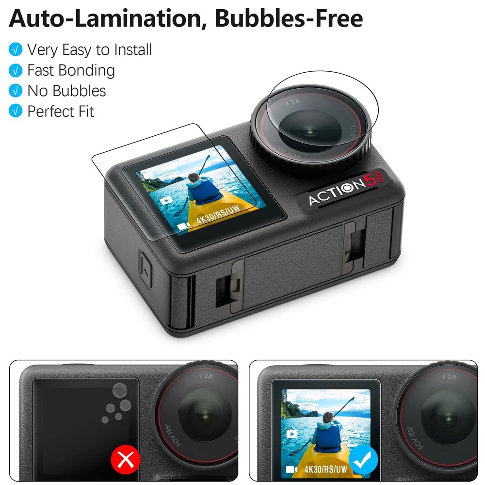 AMAZEAR Lens Screen Protector for DJI Osmo Action 5 Pro Accessories Clear