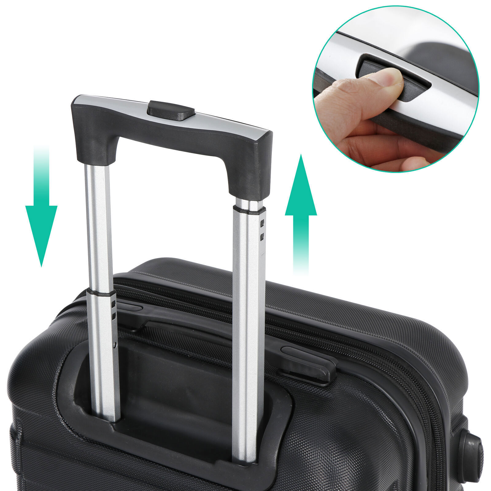 Hardside Carry On Spinner Suitcase Luggage Expandable with Wheels 20" Black