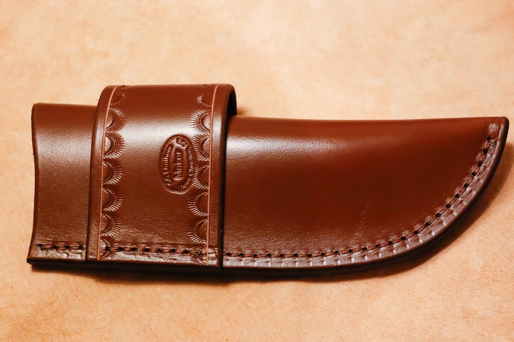 Custom Leather Crossdraw Sheath for KA-BAR BK2