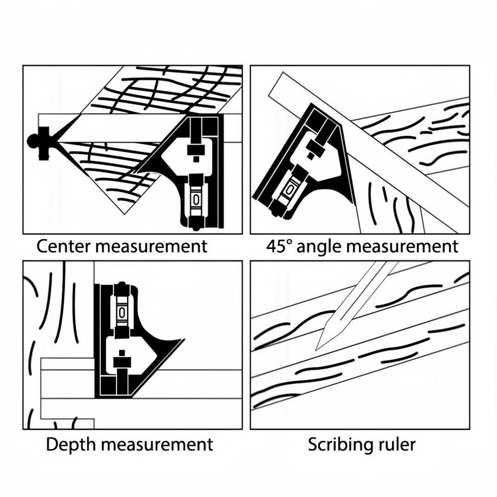 300mm 12" Adjustable Engineers Combination Square Set Right Angle Ruler Tools