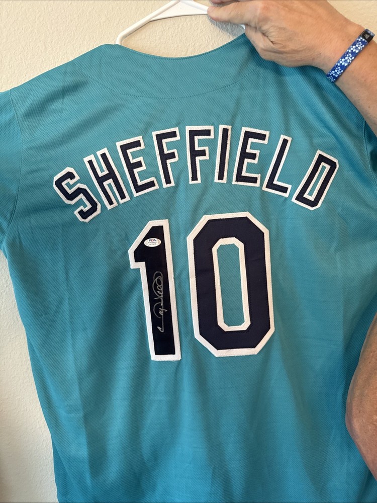 Gary Sheffield Signed Florida Marlins Custom Jersey Authenticated PSA COA