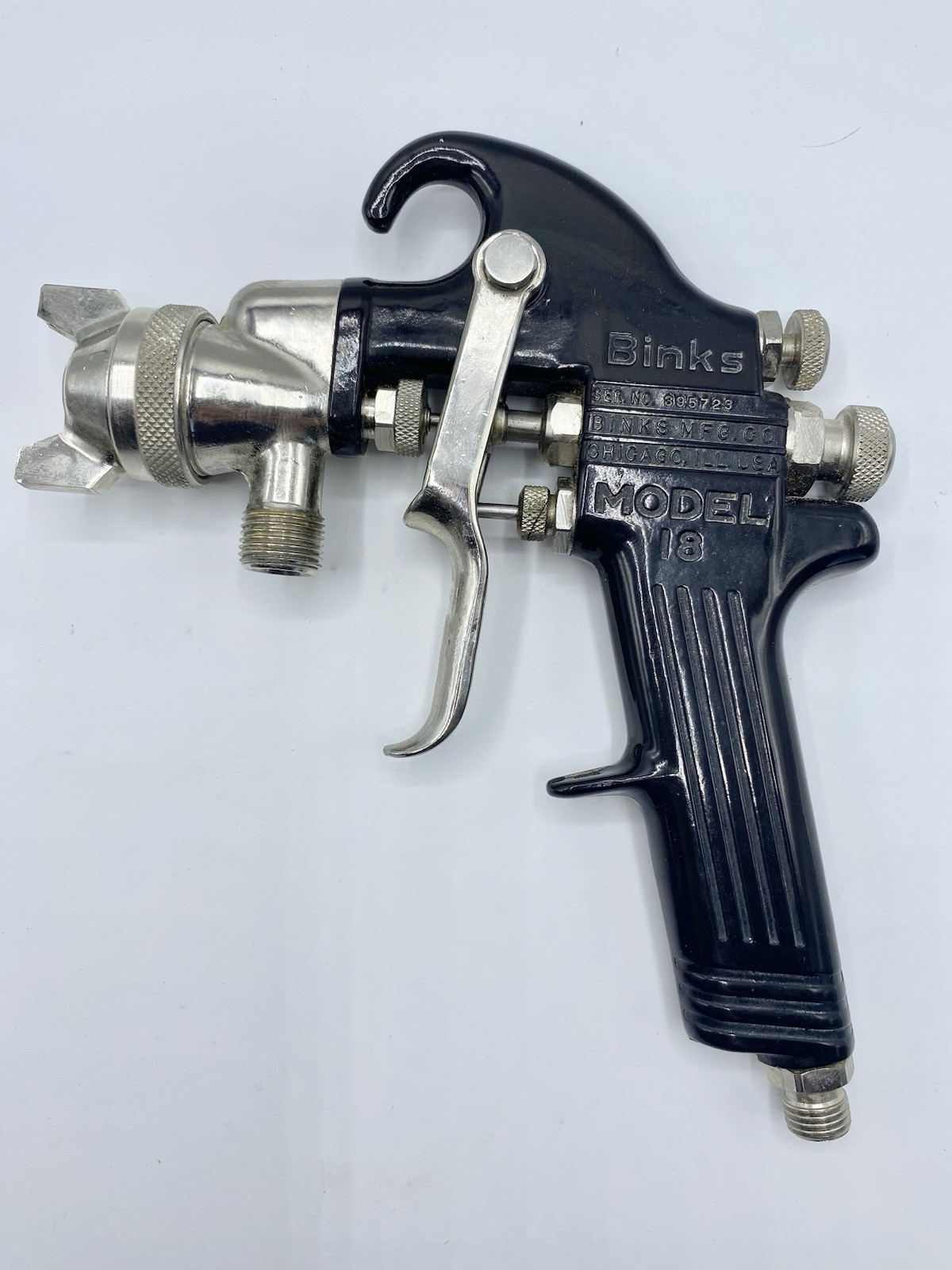 Binks Vintage Model 18 Paint Spray Gun With Sharpe 450 Canister Box/ Manuals