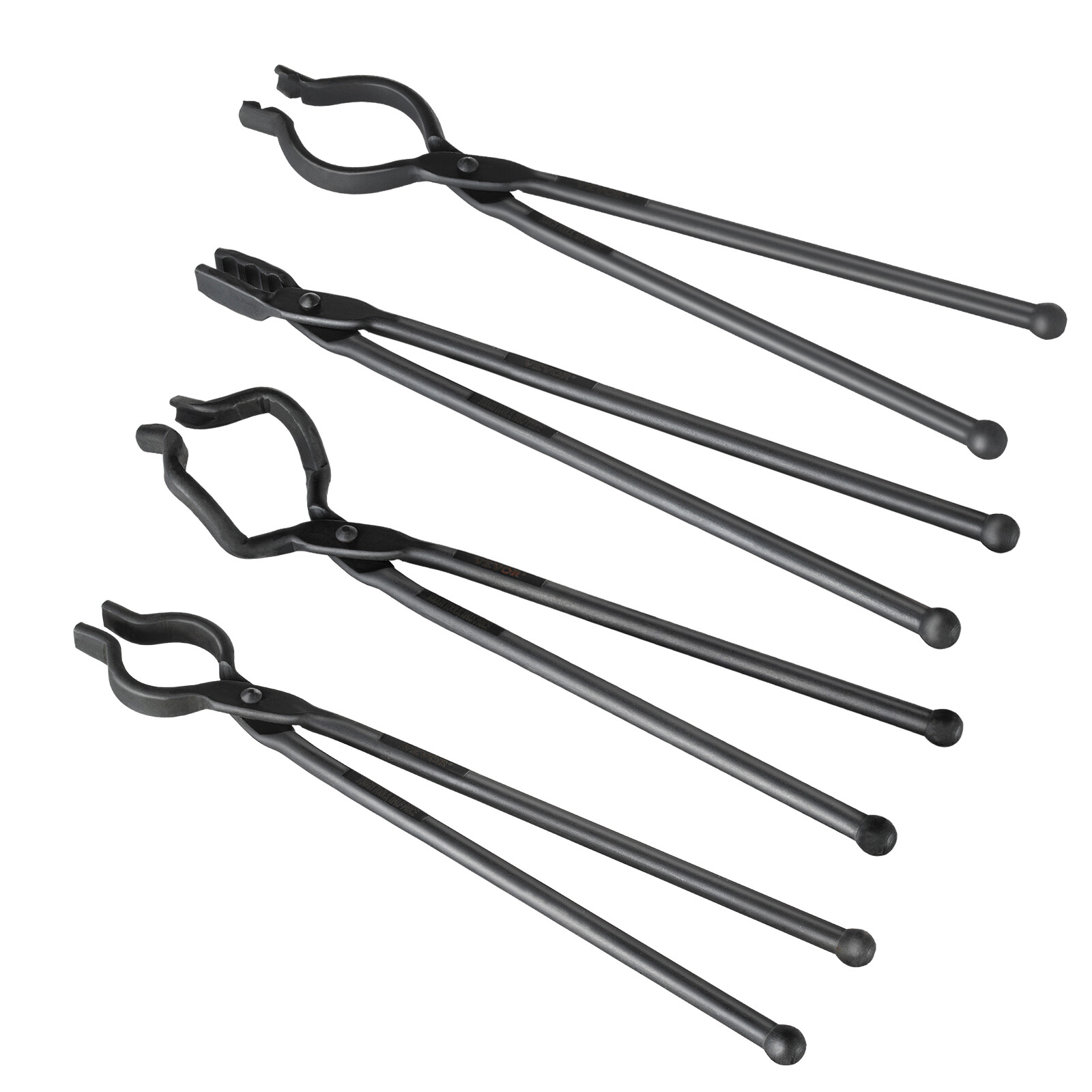 VEVOR Blacksmith Tongs 18” 4 PCS V-Bit Bolt Wolf Jaw Z V-Bit Gripping Tongs