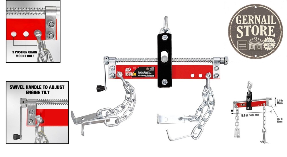 Adjustable 3 Position Engine Leveler - 1,500 lb Capacity, Ideal For Garage Use