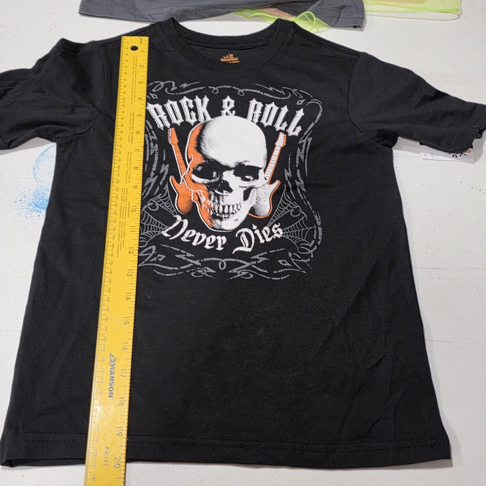 New Lot Of 2 Boys Short Sleeve Halloween T-Shirt Medium 8 Top Black Grey Shirt