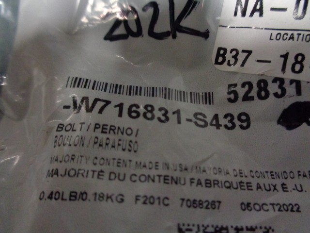 Genuine Lower Hinge Mount Bolt W716831-S439 ** QUANITY ONE**