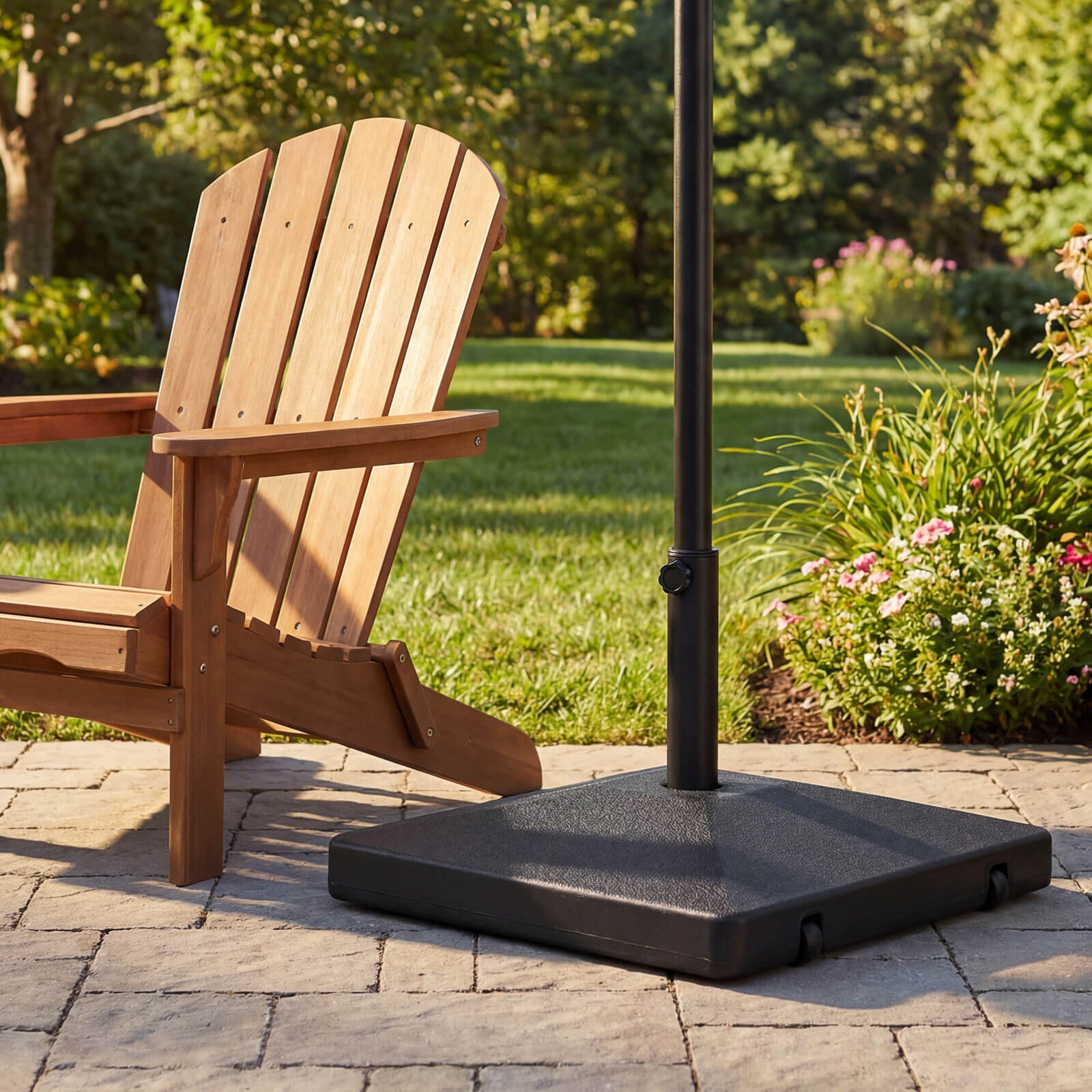 Fillable Umbrella Base 90 LBS Heavy Duty with 2 Wheels, Water/Sand Filled