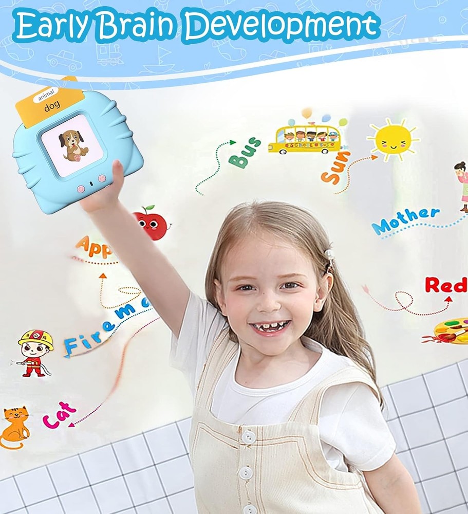 Toddler Learning Cards, 510 Sight Words, Blue Device