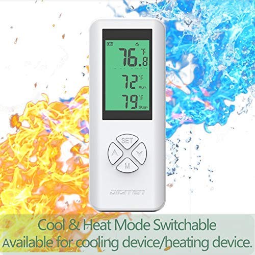 DIGITEN Wireless Temperature Controlled Outlet, Digital Plug-in White, Black